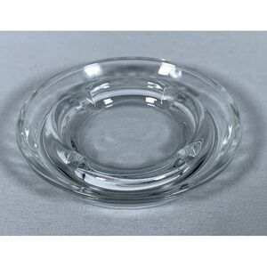 Vintage 5" Round Clear Heavy Thick Glass Ashtray